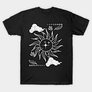 Ethereal Clouds Line Art T-Shirt